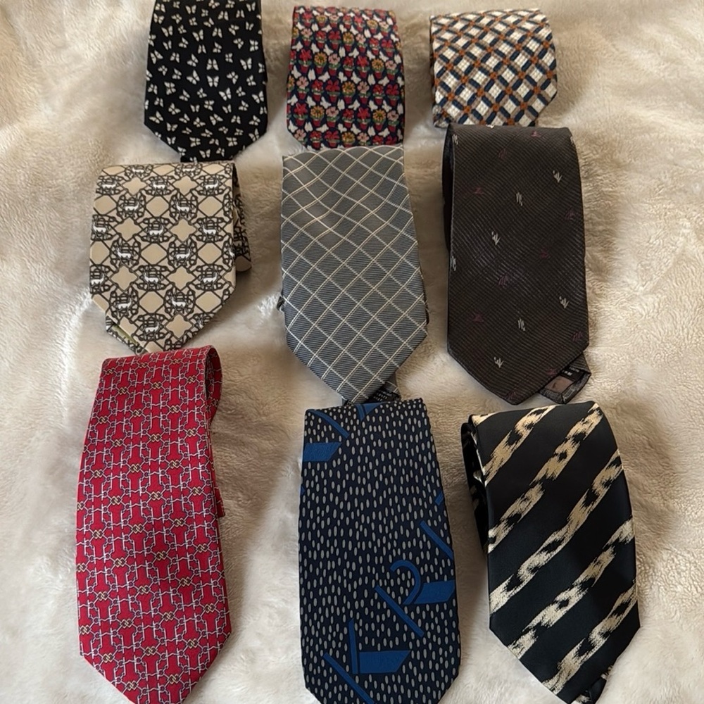 Gray and Black Ties with Classic Patterns